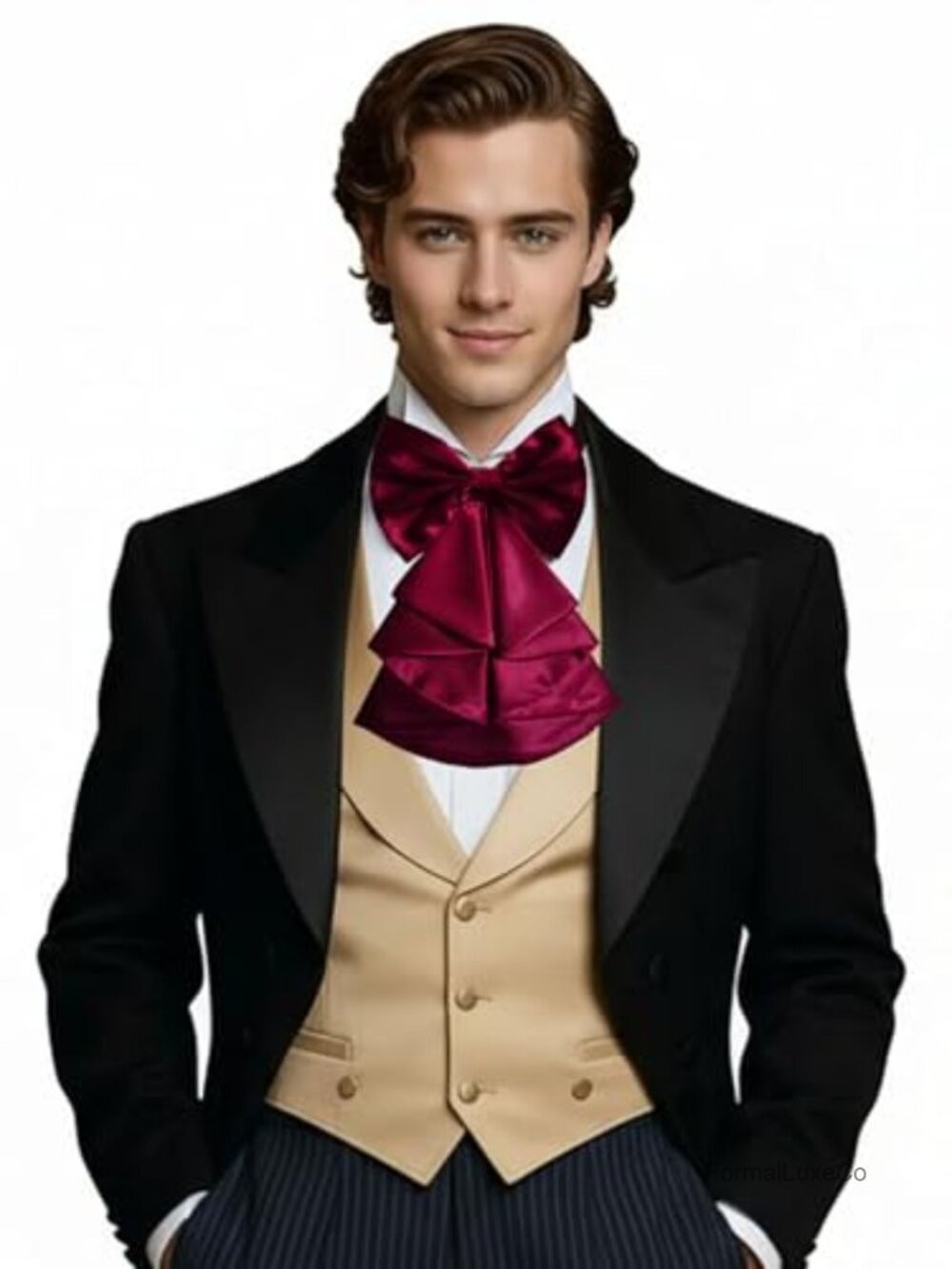 Men's Pre-tied Cravat Renaissance Jabot Ascot Tie Victorian Costume Accessory